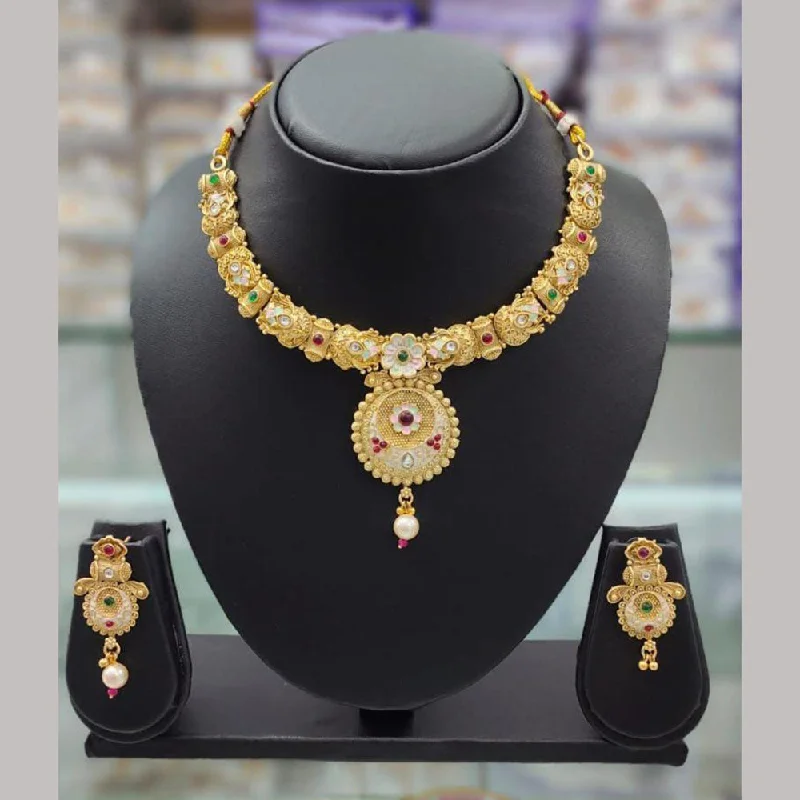 Exclusive Online Discounts On Stylish Jewelry Anjali Jewellery Gold Plated Pota Stone Meenakari Necklace Set Exclusive Online Discounts On Stylish Jewelry Anjali Jewellery Gold Plated Pota Stone Meenakari Necklace Set