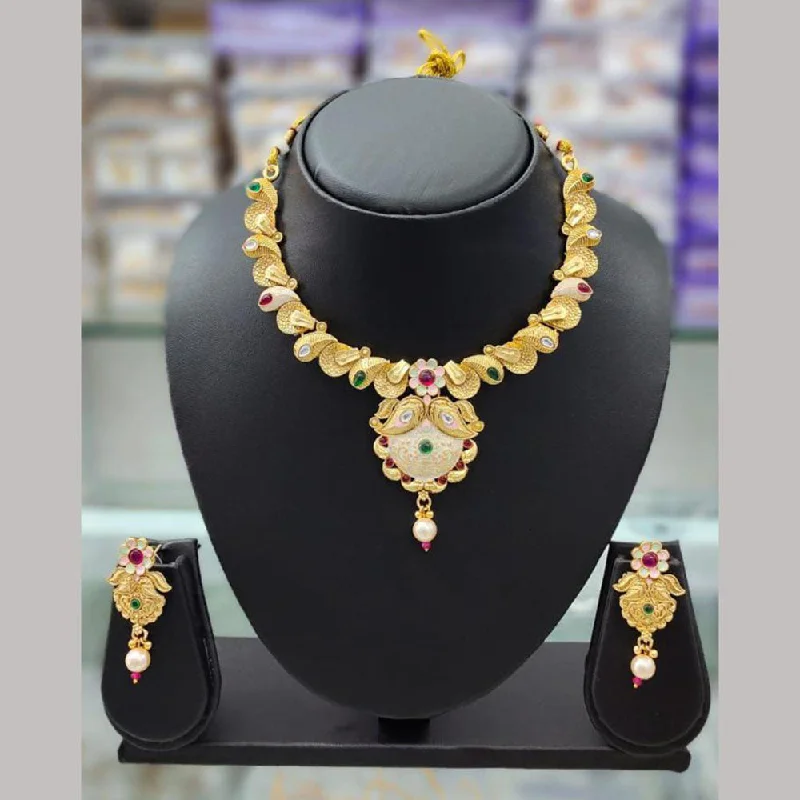 Luxury Jewelry Now At Special Promotional Rates Anjali Jewellery Gold Plated Pota Stone Meenakari Necklace Set Luxury Jewelry Now At Special Promotional Rates Anjali Jewellery Gold Plated Pota Stone Meenakari Necklace Set