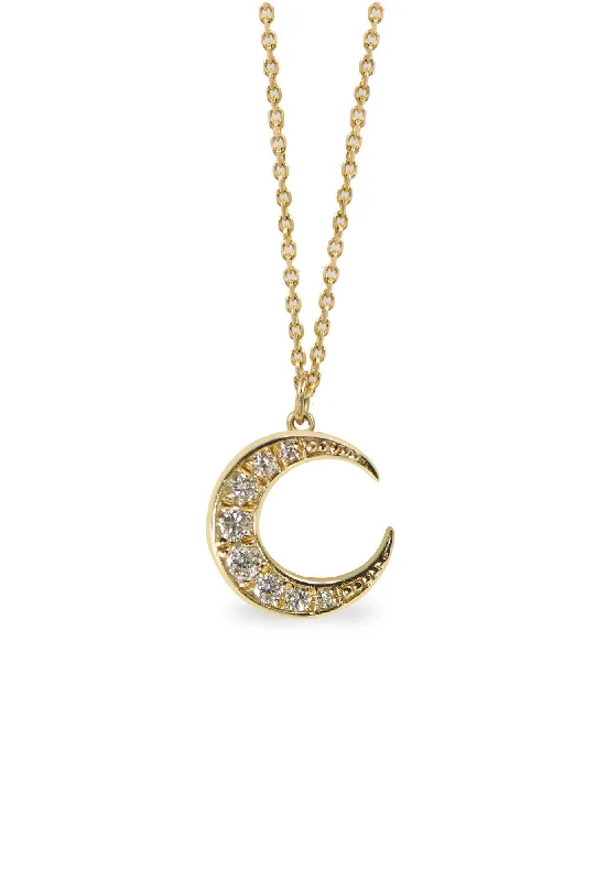 Affordable Luxury Jewelry For Every Occasion Diamond Crescent 14K Gold Necklace w. Diamonds Affordable Luxury Jewelry For Every Occasion Diamond Crescent 14K Gold Necklace w. Diamonds