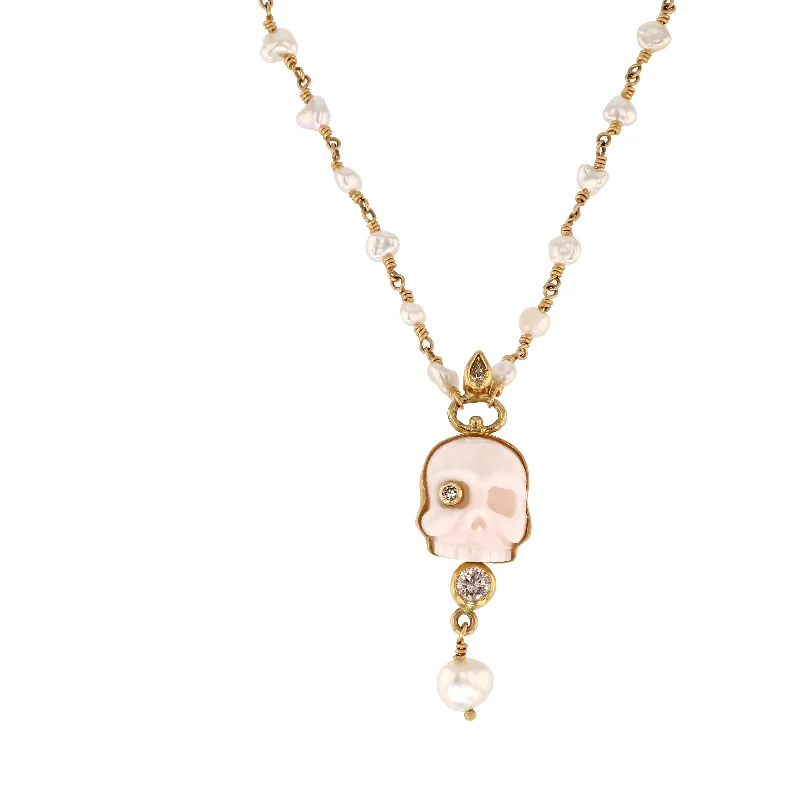 Seasonal Jewelry Deals – Elevate Your Style Memento Mori 18K & 22K Gold Necklace w. Diamonds & Pearls Seasonal Jewelry Deals – Elevate Your Style Memento Mori 18K & 22K Gold Necklace w. Diamonds & Pearls