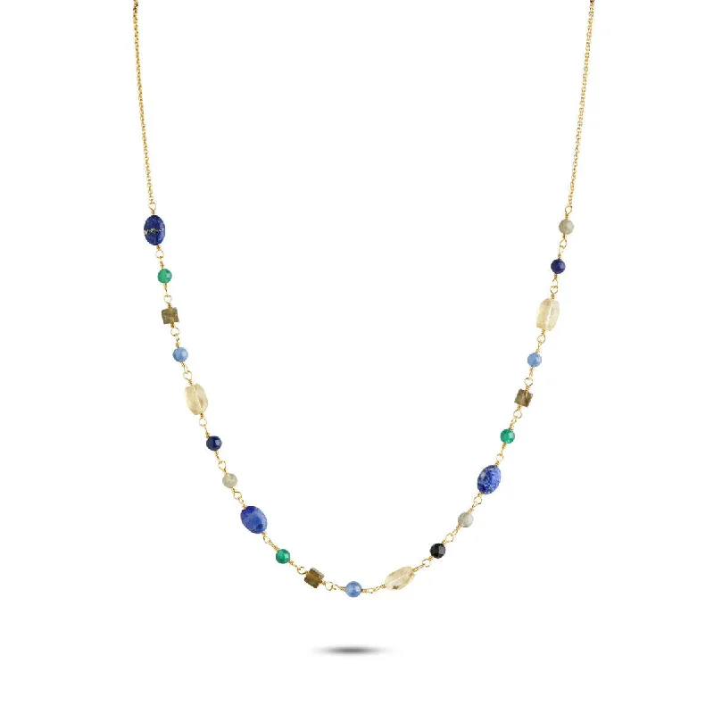 Premium Diamond Jewelry At Once-In-A-Lifetime Discounts Gem Candy Confidence 18K Gold Plated Necklace w. Laboradorite, Agate, Citrin, Kyanite & Lapis Premium Diamond Jewelry At Once-In-A-Lifetime Discounts Gem Candy Confidence 18K Gold Plated Necklace w. Laboradorite, Agate, Citrin, Kyanite & Lapis