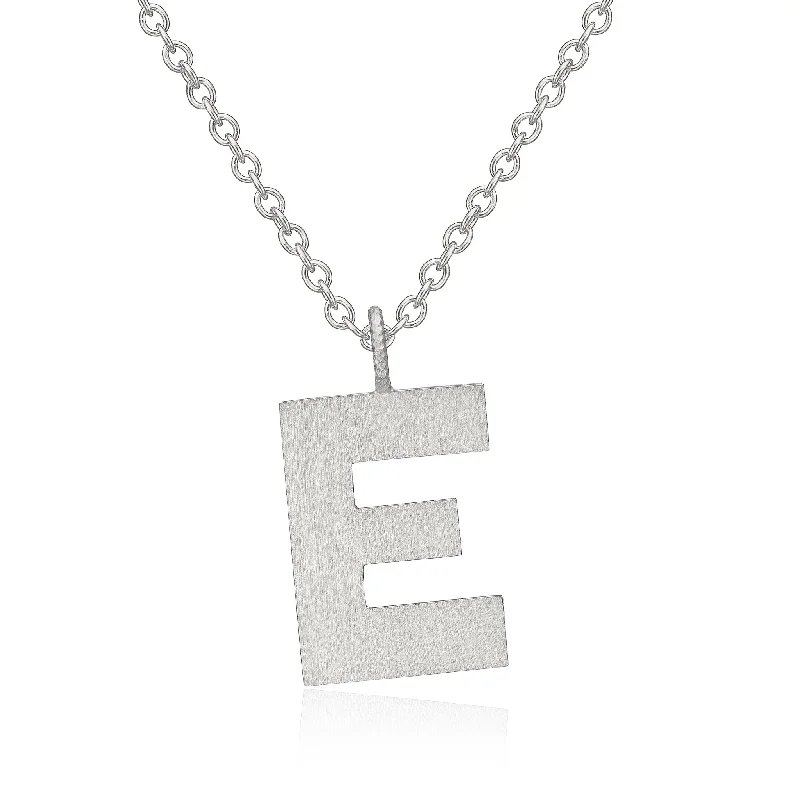 Luxury Jewelry At Unbeatable Discounts Letter E Silver Necklace