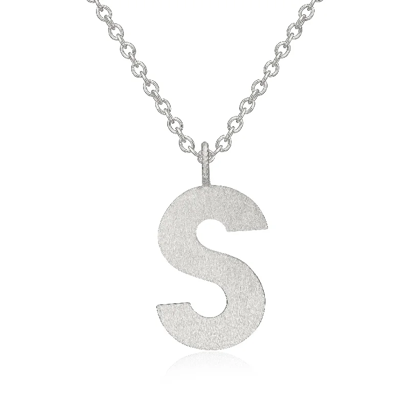 Luxury Jewelry Sale – Sparkle For Less Letter S Silver Necklace