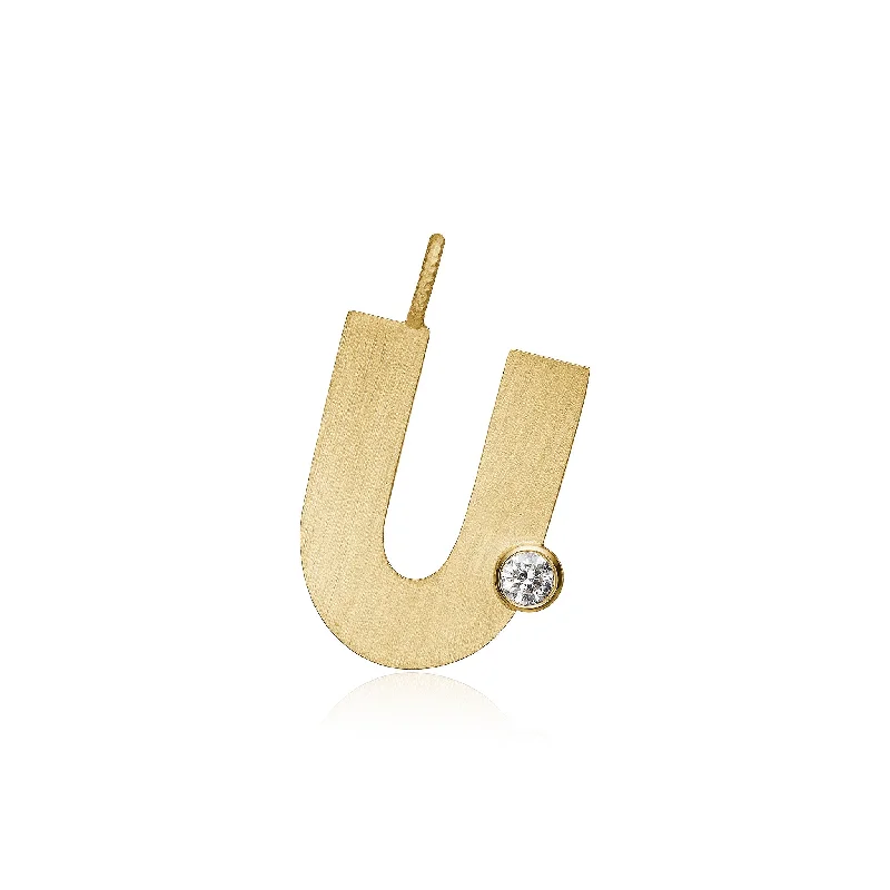 Trending Jewelry Styles Now At Limited-Time Discounts Letter U 18K Gold Pendant w. Diamond Trending Jewelry Styles Now At Limited-Time Discounts Letter U 18K Gold Pendant w. Diamond
