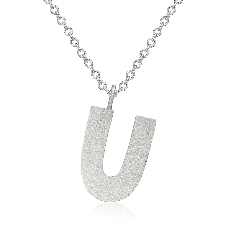 Unique Jewelry Designs Now At Discounted Rates Letter U Silver Necklace