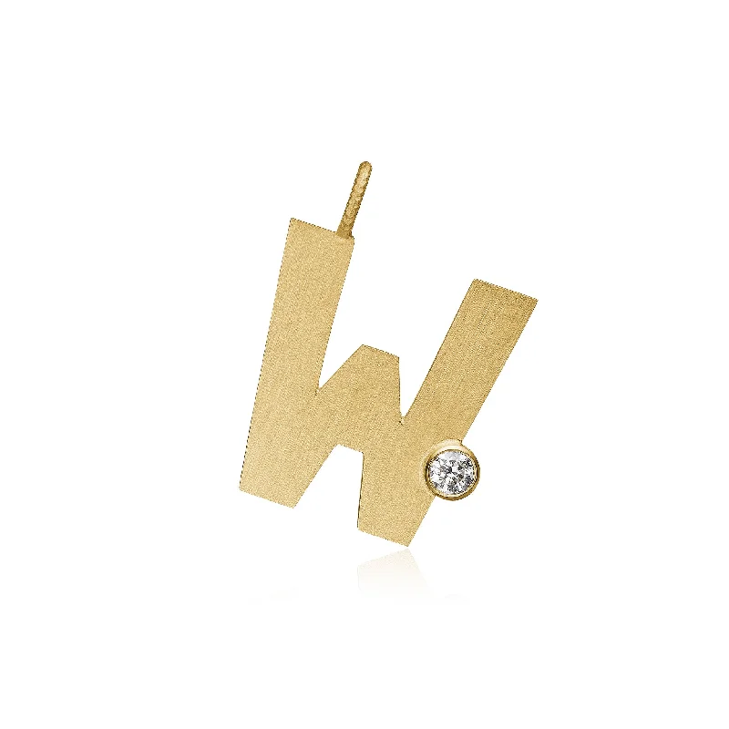 Personalized Jewelry Sale – Meaningful Gifts At Great Prices Letter W 18K Gold Pendant w. Diamond Personalized Jewelry Sale – Meaningful Gifts At Great Prices Letter W 18K Gold Pendant w. Diamond