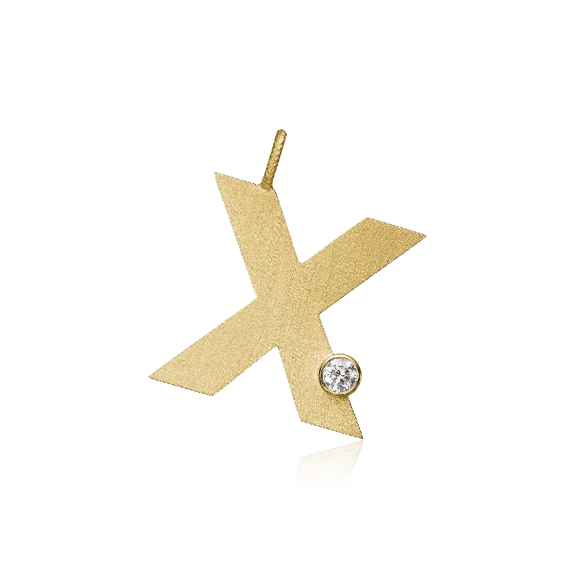 Grab Your Favorite Jewelry At The Lowest Prices Letter X 18K Gold Pendant w. Diamond Grab Your Favorite Jewelry At The Lowest Prices Letter X 18K Gold Pendant w. Diamond