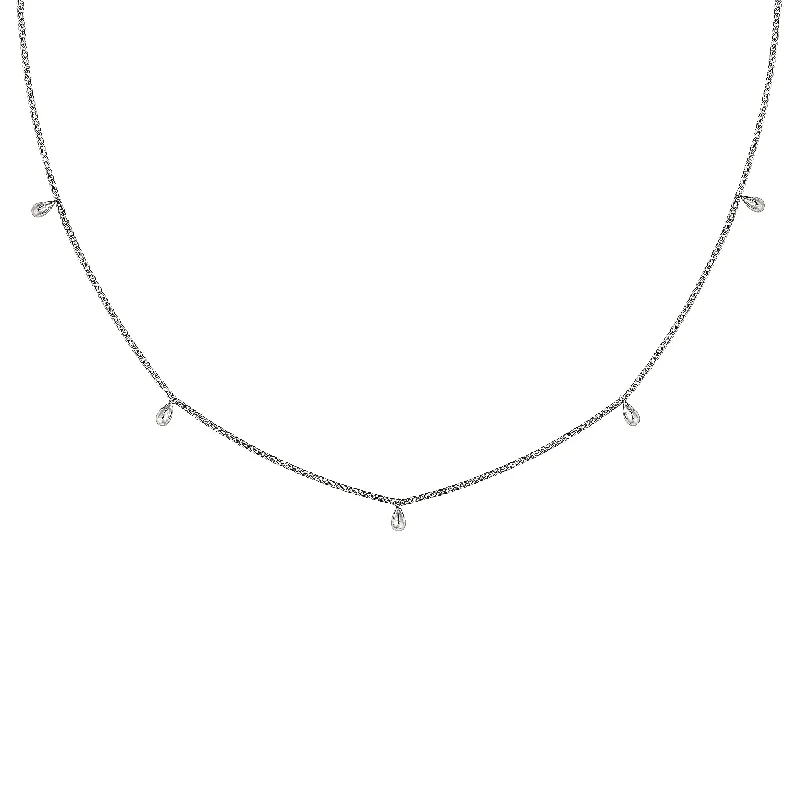 Get Your Favorite Jewelry At The Best Price Mini Choker Drops 18K Whitegold Necklace Get Your Favorite Jewelry At The Best Price Mini Choker Drops 18K Whitegold Necklace