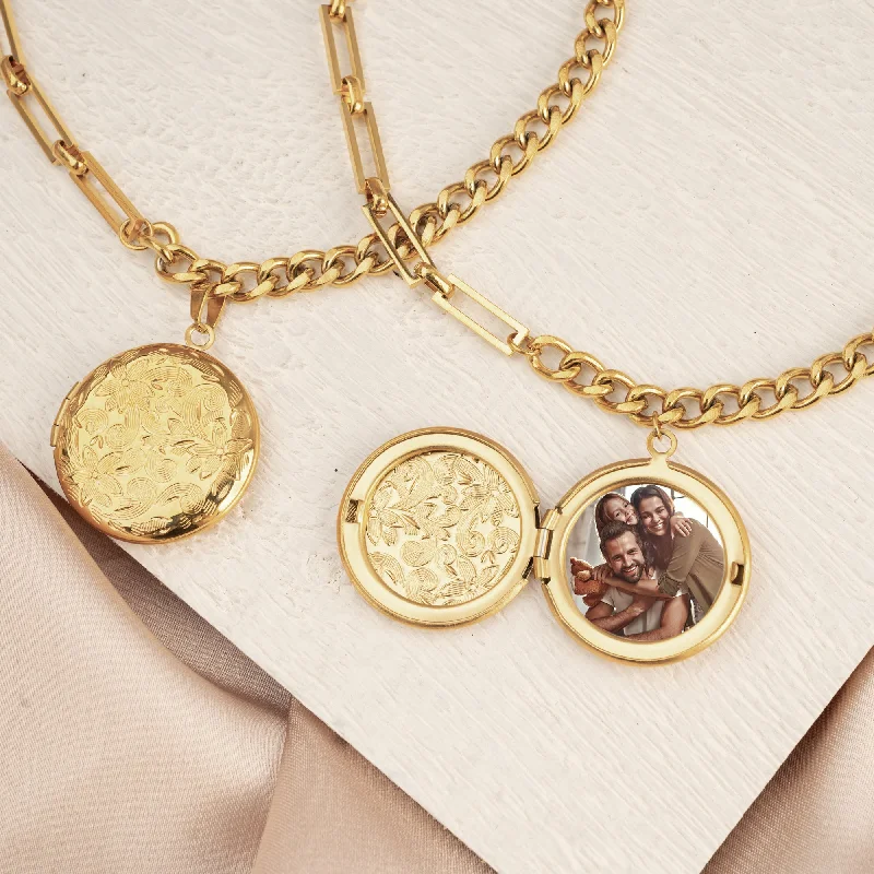 Everyday Jewelry Essentials Now On Sale Engraved Photo Locket Necklace
