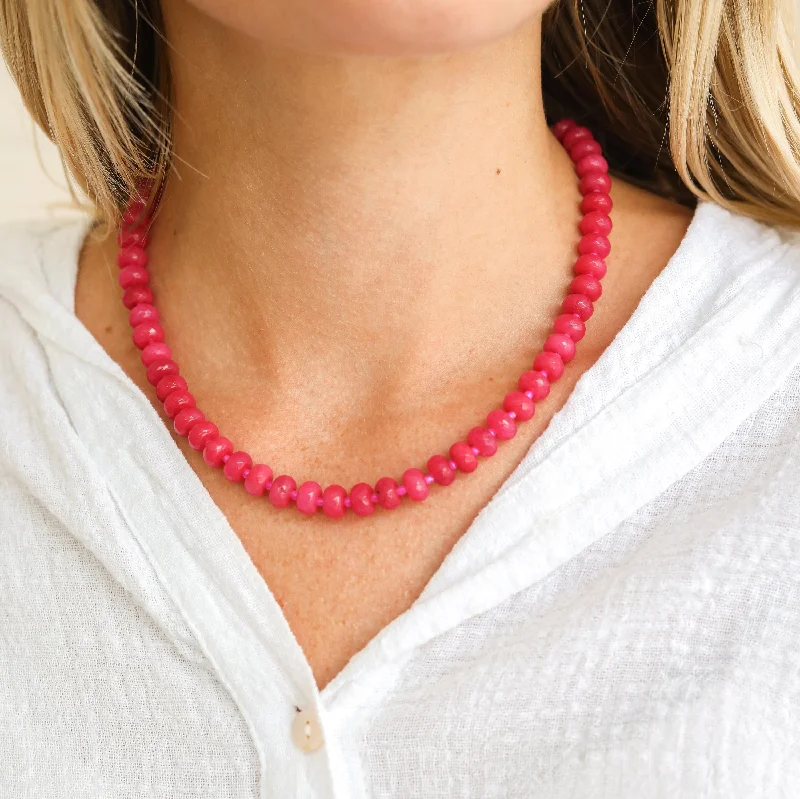 Shop Trending Jewelry With Exclusive Savings Gem + Mini Bead Necklace: Magenta