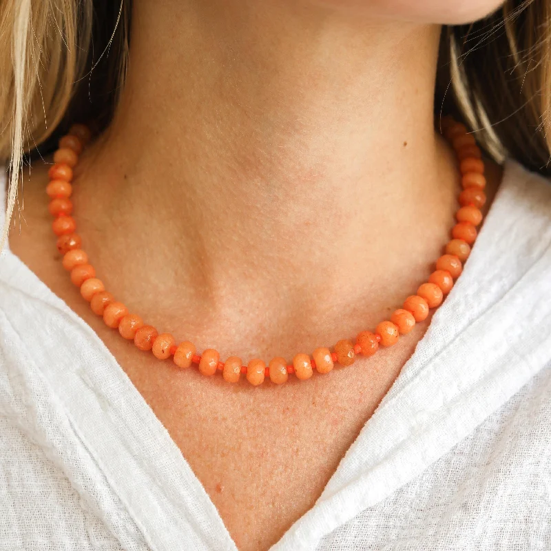 Flash Sale On Exquisite Jewelry – Don't Miss Out Gem + Mini Bead Necklace: Orange