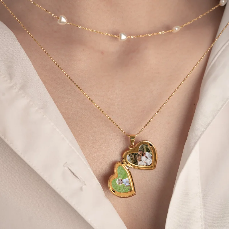 Must-Have Jewelry At Unbelievable Discounts Gold Ball Photo Locket Chain Necklace