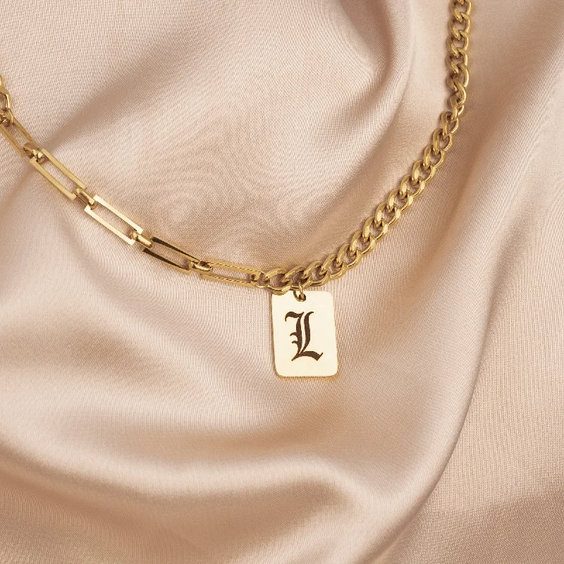 Gorgeous Jewelry, Limited-Time Savings Gold Mixed Chain Initial Necklace
