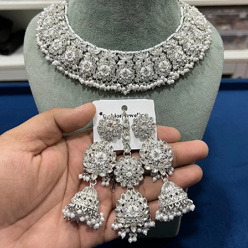 Exclusive Jewelry Bundles At Discounted Rates Hira Collections Silver Plated Crystal Stone And Pearl Necklace Set Exclusive Jewelry Bundles At Discounted Rates Hira Collections Silver Plated Crystal Stone And Pearl Necklace Set