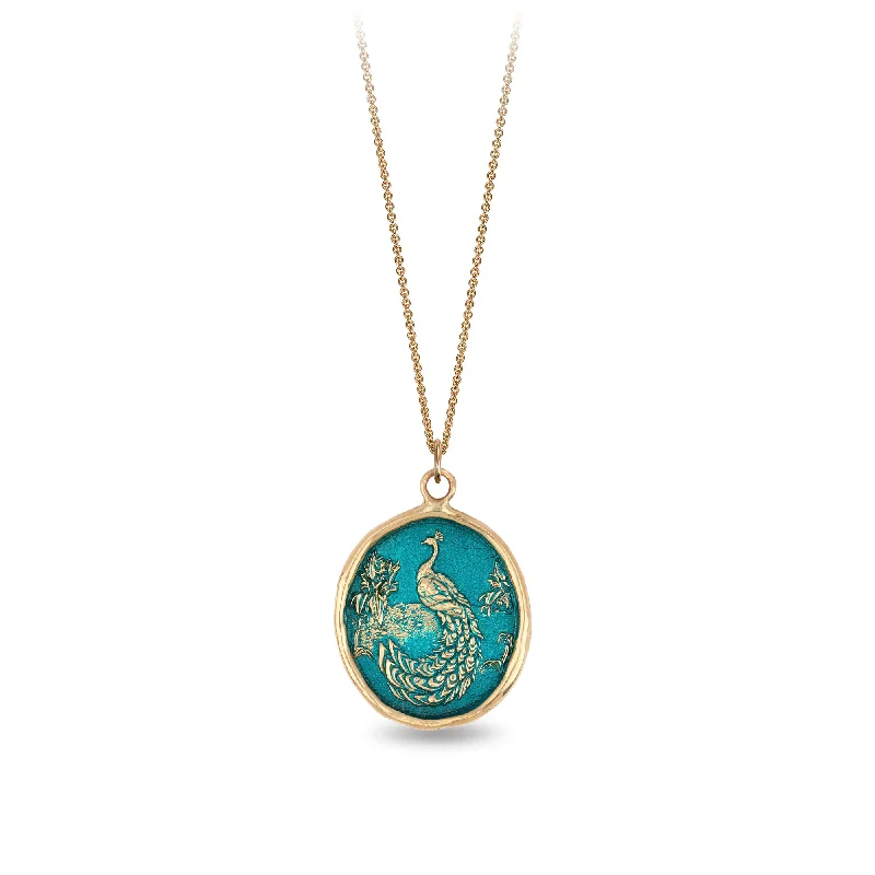 Chic, Trendy, And Affordable Jewelry Sale Peacock 14K Gold Talisman - True Colors