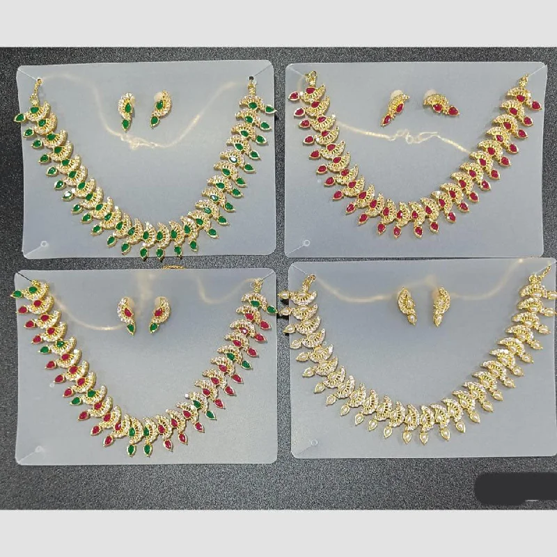 Grab Stylish Jewelry Before The Sale Ends Rani Sati Jewels Gold Plated Austrian Stone Necklace Set Grab Stylish Jewelry Before The Sale Ends Rani Sati Jewels Gold Plated Austrian Stone Necklace Set