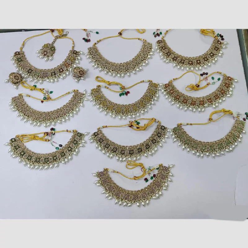 Timeless Jewelry At Special Discount Rates Rani Sati Jewels Gold Plated Crystal Stone And Pearls Necklace Set Timeless Jewelry At Special Discount Rates Rani Sati Jewels Gold Plated Crystal Stone And Pearls Necklace Set
