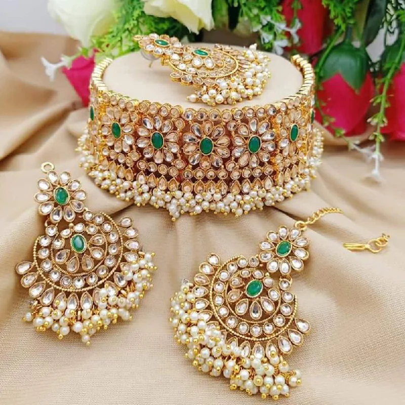 Flash Sale On Stunning Jewelry – Don't Miss Out Sai Fashion Gold Plated Crystal Stone And Pearls Choker Necklace Set Flash Sale On Stunning Jewelry – Don't Miss Out Sai Fashion Gold Plated Crystal Stone And Pearls Choker Necklace Set