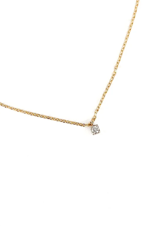Personalized Engraved Jewelry For Meaningful Gifts Minibox 18K Gold Necklace w. Diamond Personalized Engraved Jewelry For Meaningful Gifts Minibox 18K Gold Necklace w. Diamond