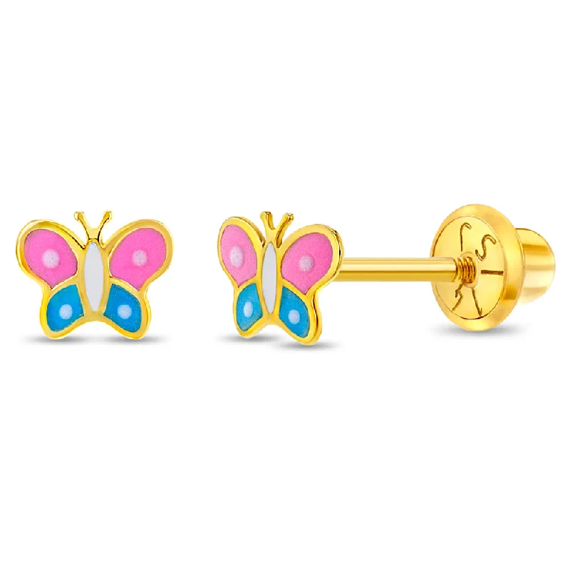 Jewelry Clearance Sale – Final Reductions 14k Gold Colorful Butterfly Baby / Toddler / Kids Earrings Safety Screw Back Enamel Jewelry Clearance Sale – Final Reductions 14k Gold Colorful Butterfly Baby / Toddler / Kids Earrings Safety Screw Back Enamel