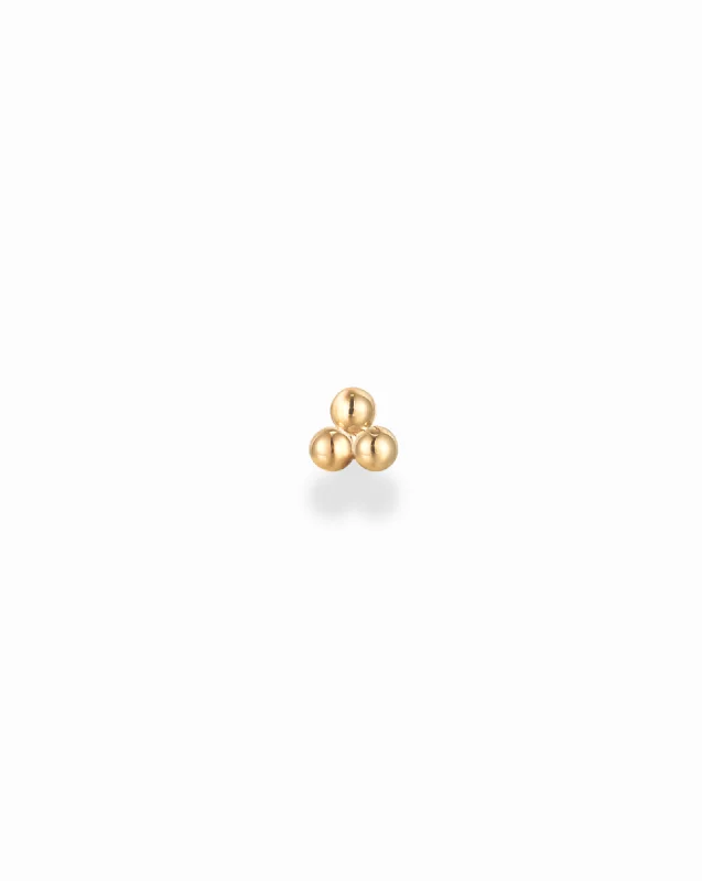 Affordable Gold-Plated Jewelry For Modern Fashion 14k Trinity Ball Stud