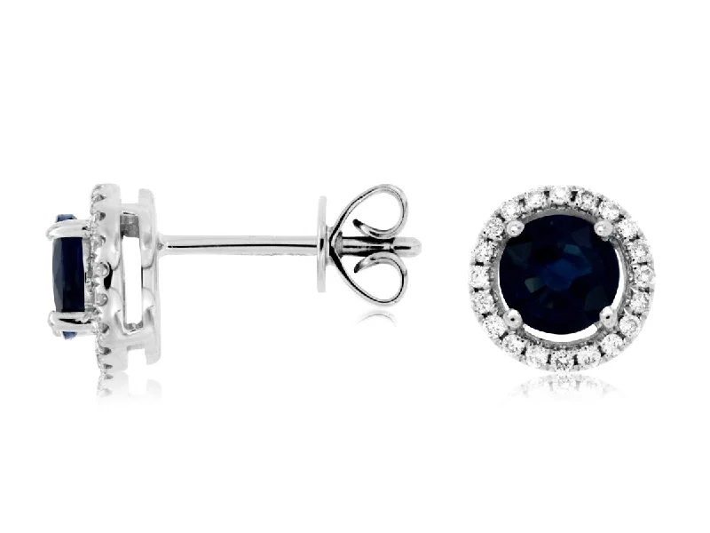 Flash Sale On Stunning Jewelry – Don't Miss Out 14K W Gold 0.15cttw Diamond 1.10cttw Sapphire Halo Earrings Flash Sale On Stunning Jewelry – Don't Miss Out 14K W Gold 0.15cttw Diamond 1.10cttw Sapphire Halo Earrings