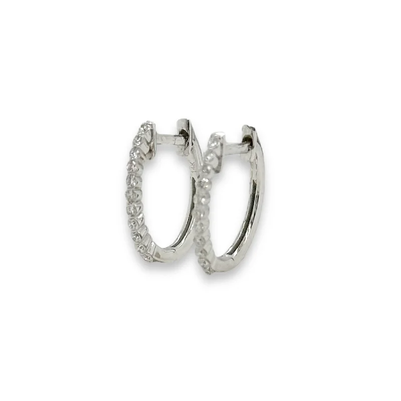Shop Fine Jewelry With Exclusive Savings 14K W Gold 0.17ctw Diamond Hoop Earrings