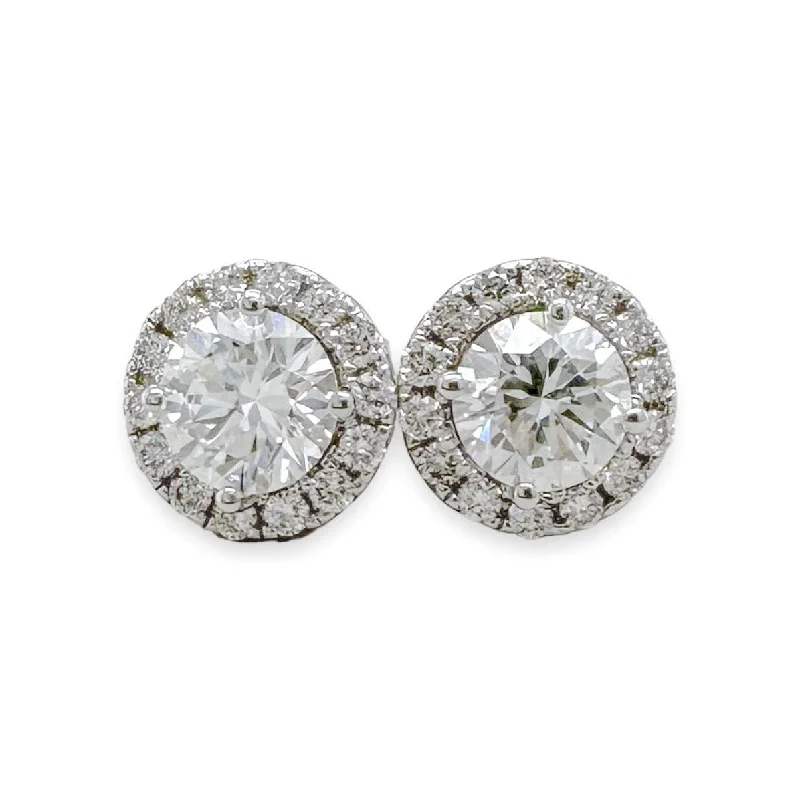 Sparkle On A Budget – Fine Jewelry For Less 14K W Gold 1.29ctw F-G/VS1 Lab-Created Halo Diamond Earrings Sparkle On A Budget – Fine Jewelry For Less 14K W Gold 1.29ctw F-G/VS1 Lab-Created Halo Diamond Earrings