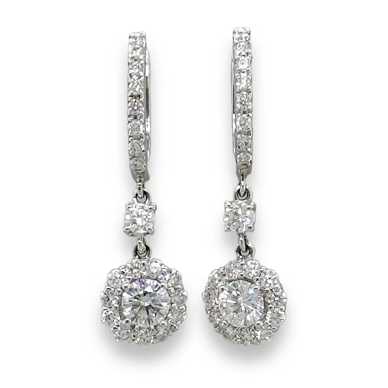 Discounted Jewelry For A Glamorous Look 14K W Gold 1.60cttw F/SI1 Diamond Drop Earrings Discounted Jewelry For A Glamorous Look 14K W Gold 1.60cttw F/SI1 Diamond Drop Earrings
