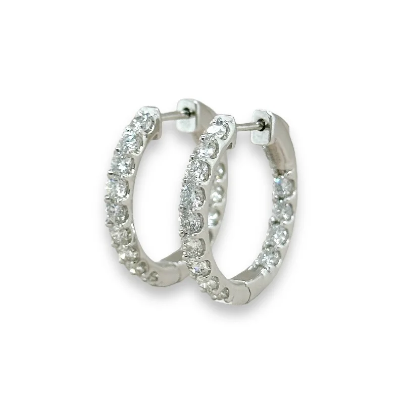 Celebrate With Sparkle – Jewelry Sale Now Live 14K W Gold 2.00ctw G/SI2 In/Out Diamond Hoop Earrings Celebrate With Sparkle – Jewelry Sale Now Live 14K W Gold 2.00ctw G/SI2 In/Out Diamond Hoop Earrings