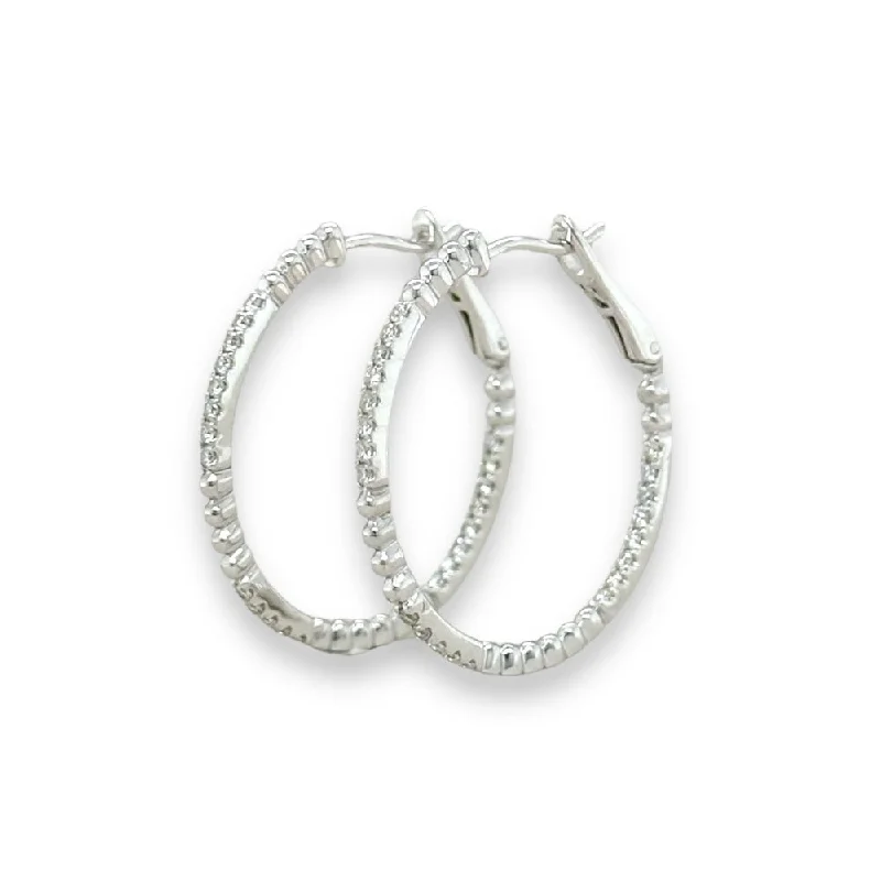 Elegant Jewelry, Exclusive Prices – Shop Now 14K W Gold H/SI1 0.37cttw In / Out Diamond Hoop Earrings Elegant Jewelry, Exclusive Prices – Shop Now 14K W Gold H/SI1 0.37cttw In / Out Diamond Hoop Earrings