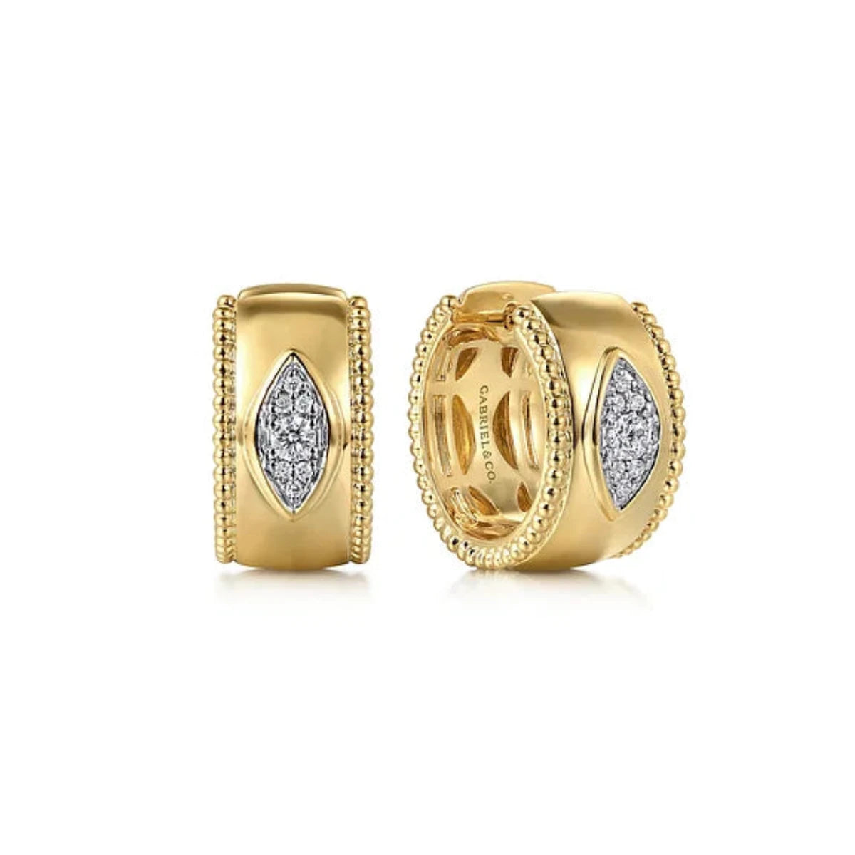 Discover Unique Jewelry With Special Limited-Time Offers 14K Y Gold 0.13ctw Diamond Huggies With Beaded Edges Discover Unique Jewelry With Special Limited-Time Offers 14K Y Gold 0.13ctw Diamond Huggies With Beaded Edges