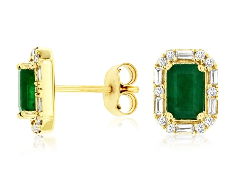 Exclusive Jewelry Sale – Shine For Less 14K Y Gold 0.27cttw Diamond and 1.10cttw Emerald Halo Earrings Exclusive Jewelry Sale – Shine For Less 14K Y Gold 0.27cttw Diamond and 1.10cttw Emerald Halo Earrings