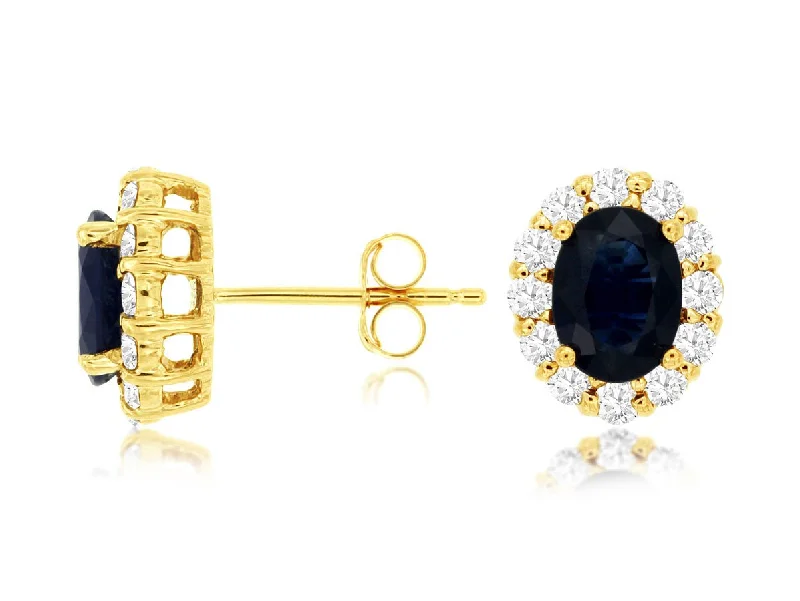 Shop Dazzling Jewelry At The Best Prices 14K Y Gold 0.60cttw Diamond 2.00cttw Sapphire Halo Earrings Shop Dazzling Jewelry At The Best Prices 14K Y Gold 0.60cttw Diamond 2.00cttw Sapphire Halo Earrings