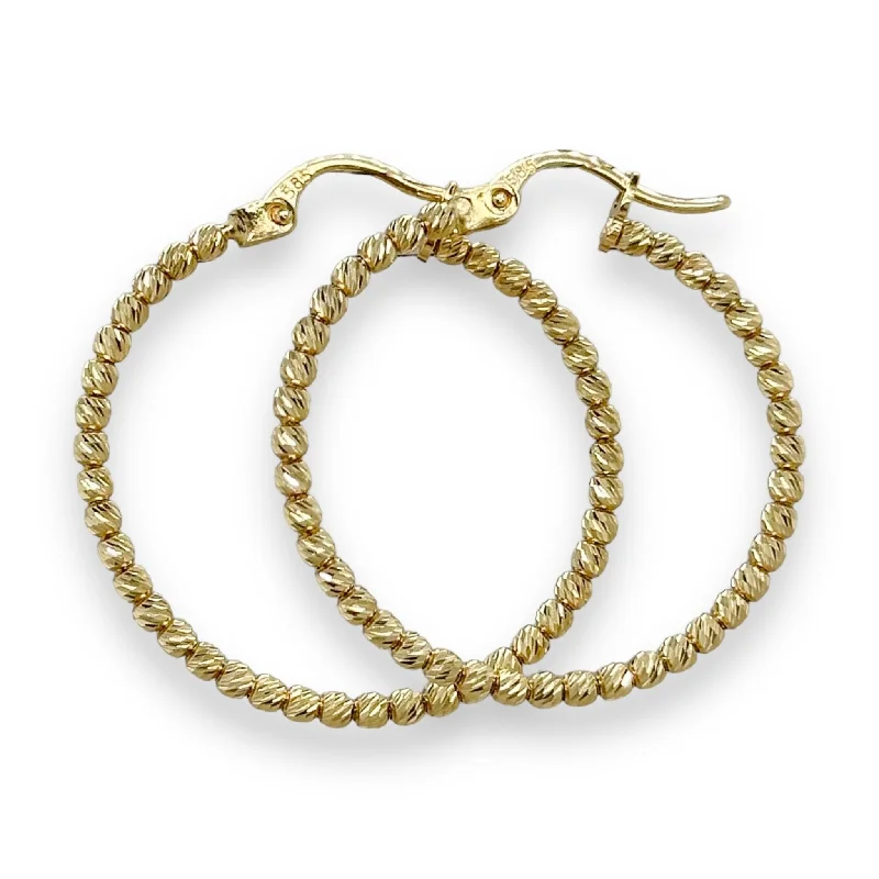 Must-Have Jewelry At Unbelievable Discounts 14K Y Gold 29mm Dia Cut Beaded Hoop Earrings Must-Have Jewelry At Unbelievable Discounts 14K Y Gold 29mm Dia Cut Beaded Hoop Earrings