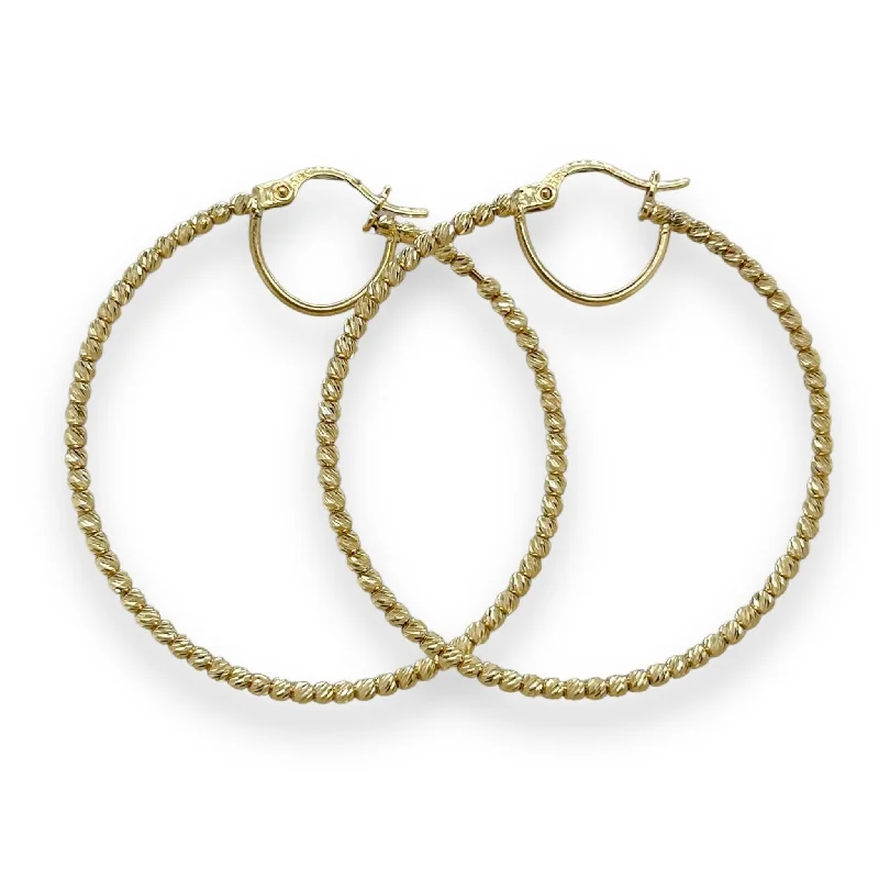 Your Perfect Accessory Now At The Best Price 14K Y Gold 47mm Dia Cut Beaded Hoop Earrings Your Perfect Accessory Now At The Best Price 14K Y Gold 47mm Dia Cut Beaded Hoop Earrings