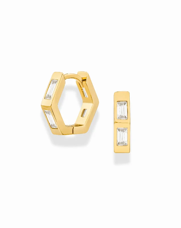 Chic, Trendy, And Affordable Jewelry Sale Stone Inlayed Ari Hoops