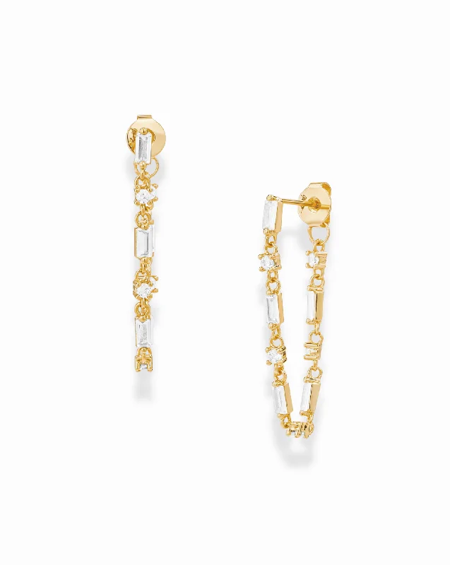 Flash Sale On Elegant Jewelry – Don't Miss Out Finley Baguette Chain Hoops