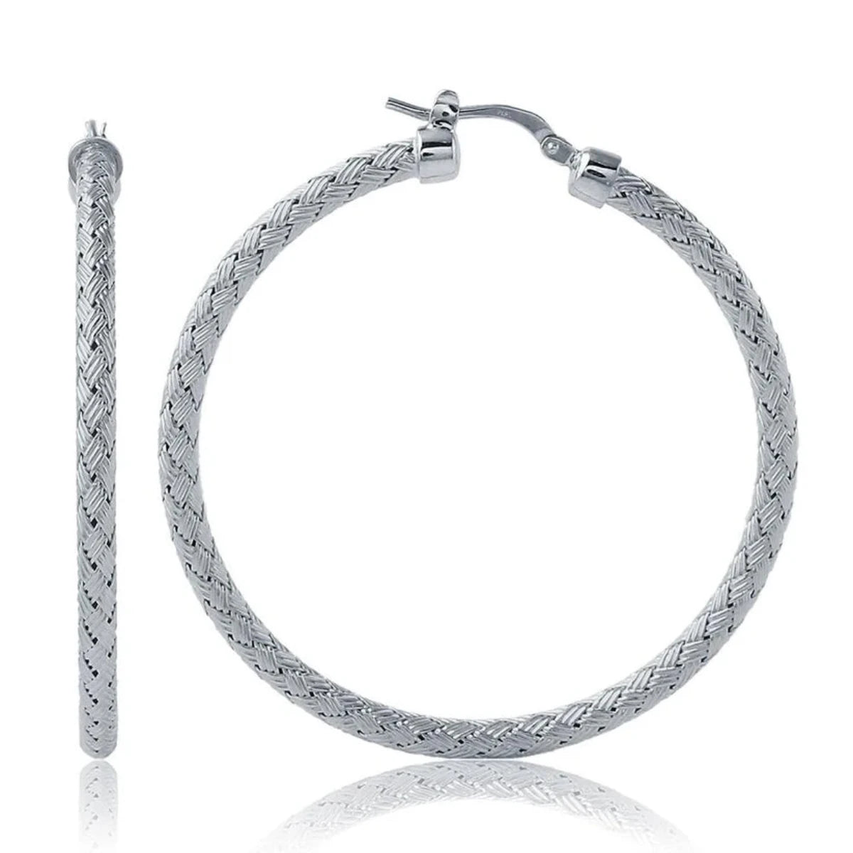 Huge Savings On Timeless Jewelry Collections SS 45MM Round Mesh Hoop Earrings