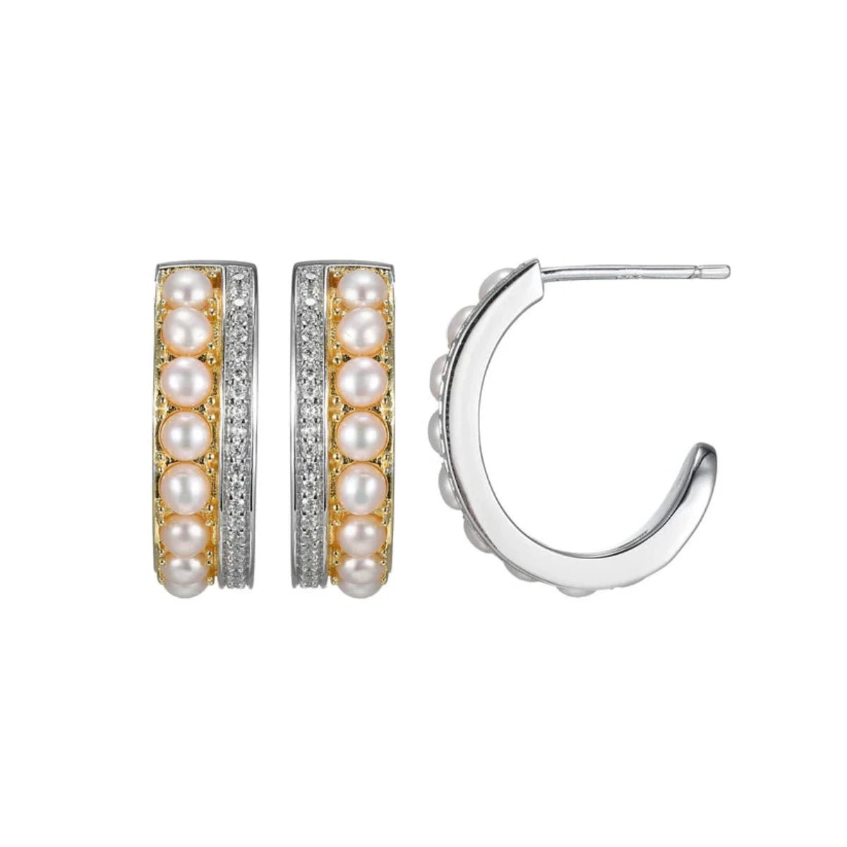 Buy More, Save More On Stunning Jewelry Designs SS CZ and Pearl Hoop Earrings