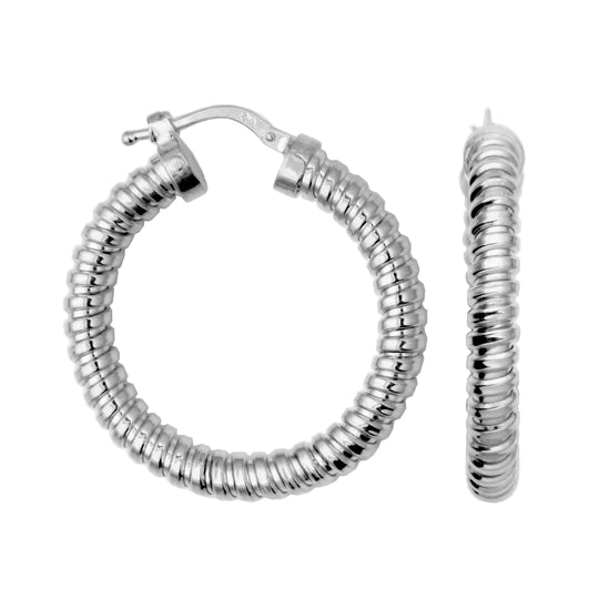 Seasonal Jewelry Deals – Elevate Your Style SS Tubugas 30MM/4MM Hoop Earring