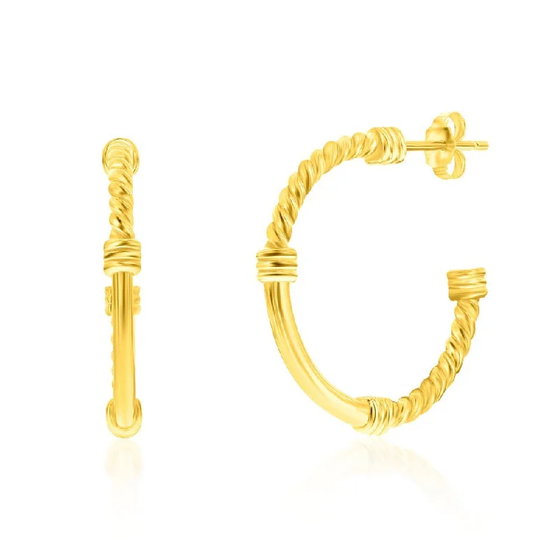 Get The Jewelry You Love At A Price You Love YGP Sterling 24mm Rope & Polished Half Hoop Earrings Get The Jewelry You Love At A Price You Love YGP Sterling 24mm Rope & Polished Half Hoop Earrings