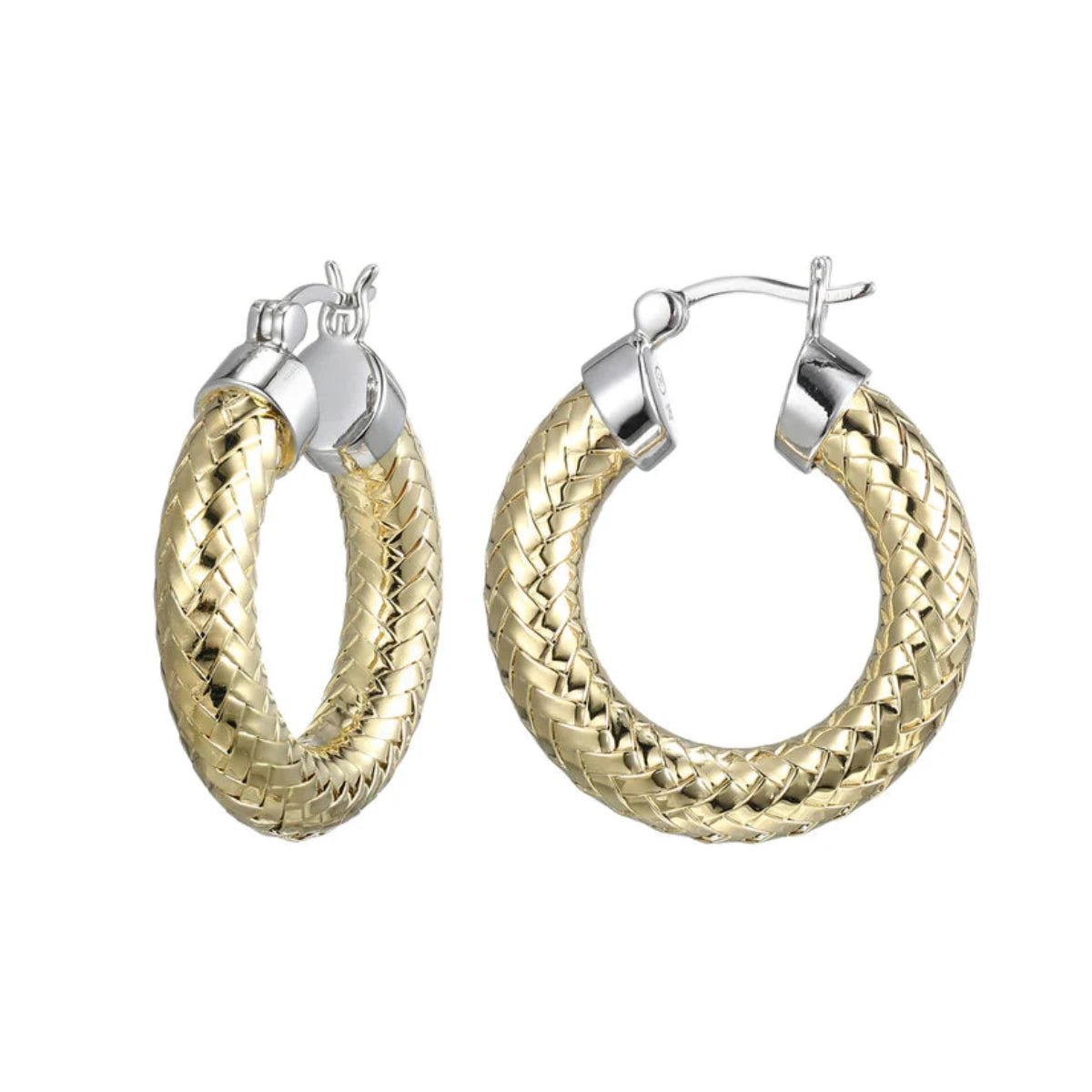 Shop Dazzling Jewelry At The Best Prices YGP Sterling 25MM Mesh Hoop Earring