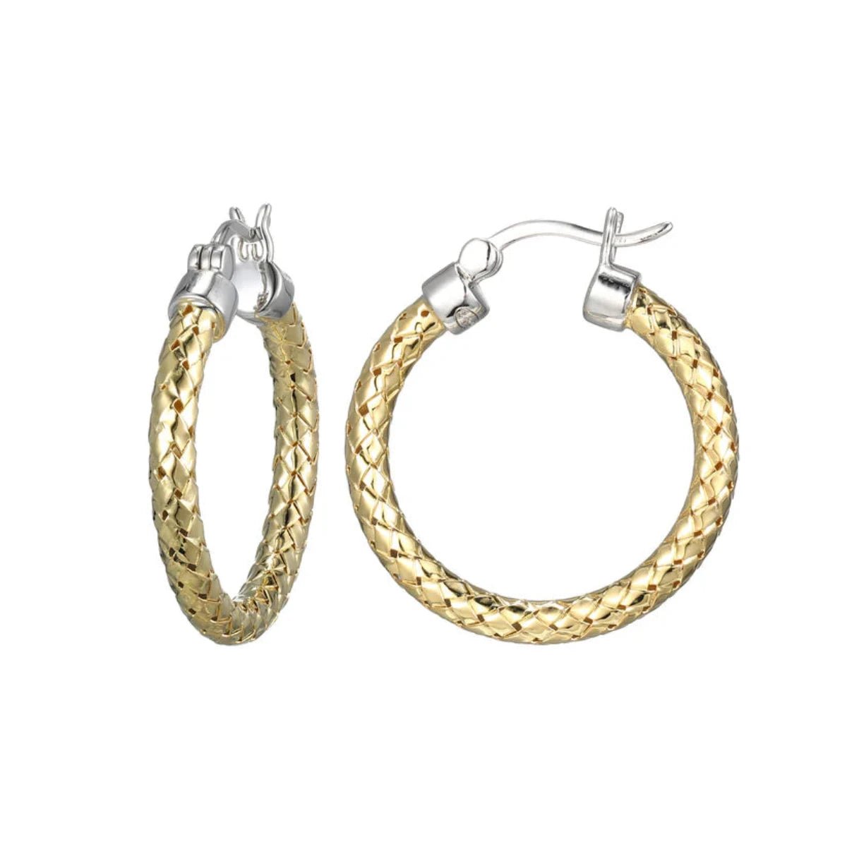 Luxury Jewelry At Unbeatable Discounts YGP Sterling 25MM/3MM Mesh Hoop Earring