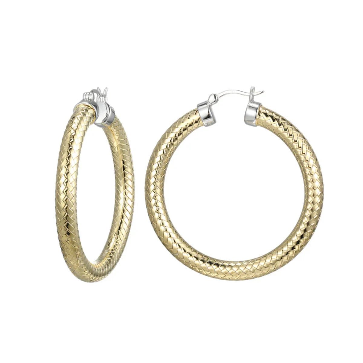 Limited-Time Offer On Elegant Jewelry Pieces YGP Sterling 45MM Mesh Hoop Earring