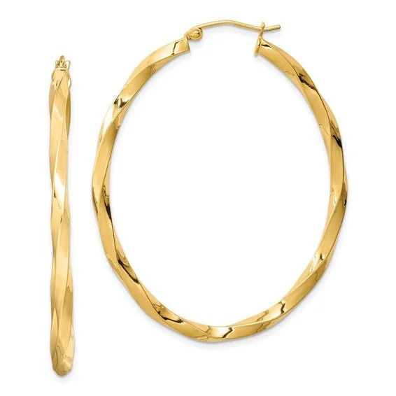 Shop Trending Jewelry With Exclusive Savings YGP Sterling 45mm Oval Twisted Hoop Earrings Shop Trending Jewelry With Exclusive Savings YGP Sterling 45mm Oval Twisted Hoop Earrings