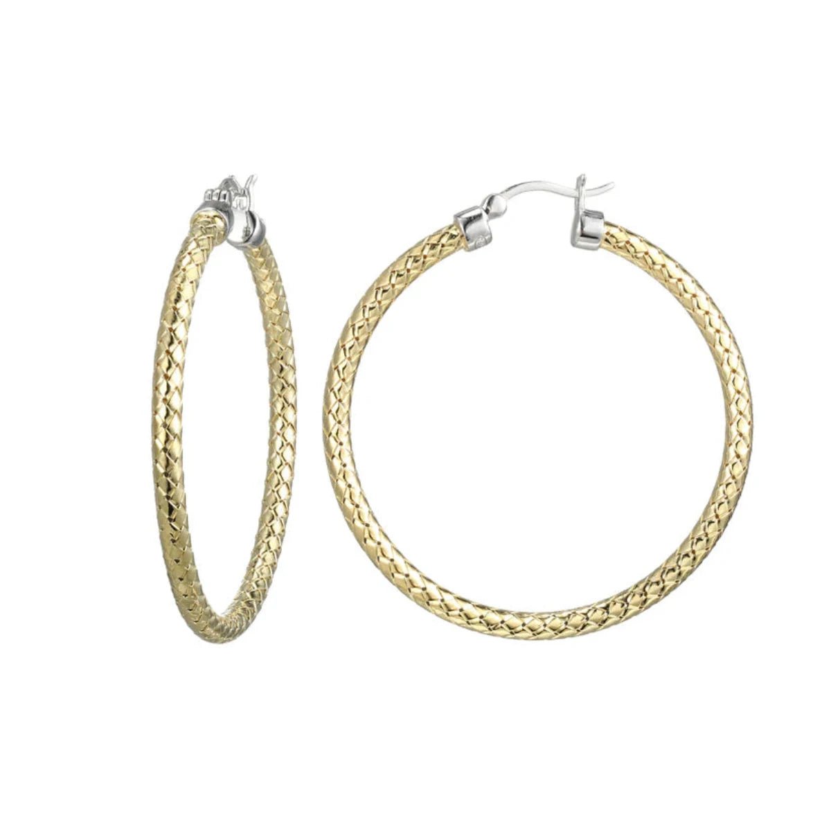Modern Jewelry At Exclusive Discounts – Shop Today YGP Sterling 45MM/3MM Mesh Hoop Earring