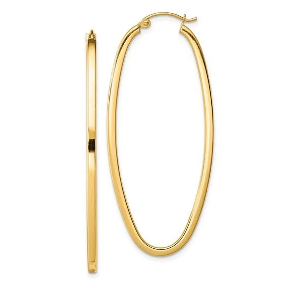 Personalized Jewelry At Special Discount Rates YGP Sterling 52mm Elongated Hoop Earrings Personalized Jewelry At Special Discount Rates YGP Sterling 52mm Elongated Hoop Earrings