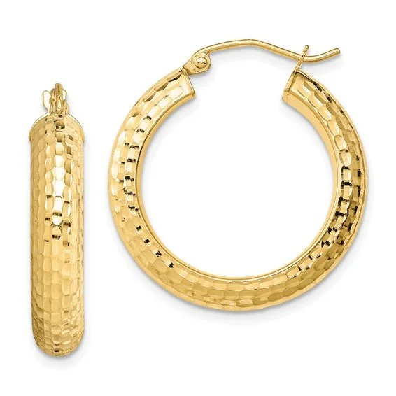 Unique Jewelry Designs Now At Discounted Rates YGP Sterling 5x25mm Dia Cut Hoop Earrings Unique Jewelry Designs Now At Discounted Rates YGP Sterling 5x25mm Dia Cut Hoop Earrings