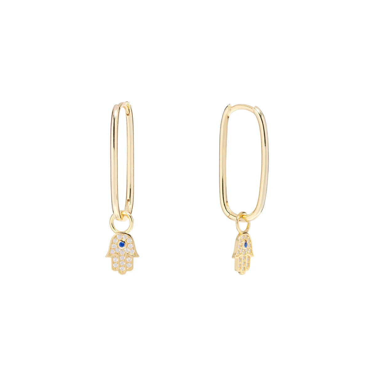 Eco-Friendly Sustainable Jewelry For Conscious Buyers YGP Sterling CZ Hamsa Hoop Earrings Eco-Friendly Sustainable Jewelry For Conscious Buyers YGP Sterling CZ Hamsa Hoop Earrings
